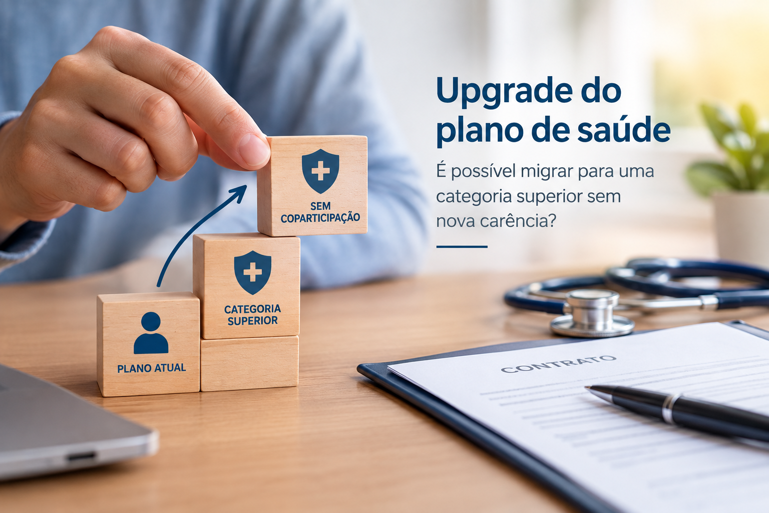 Seu plano de saúde possui coparticipação, mas você gostaria de migrar para uma categoria superior e sem coparticipação?